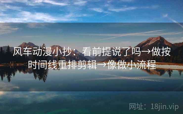 风车动漫小抄：看前提说了吗→做按时间线重排剪辑→像做小流程