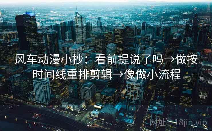 风车动漫小抄：看前提说了吗→做按时间线重排剪辑→像做小流程