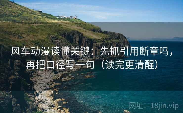 风车动漫读懂关键：先抓引用断章吗，再把口径写一句（读完更清醒）