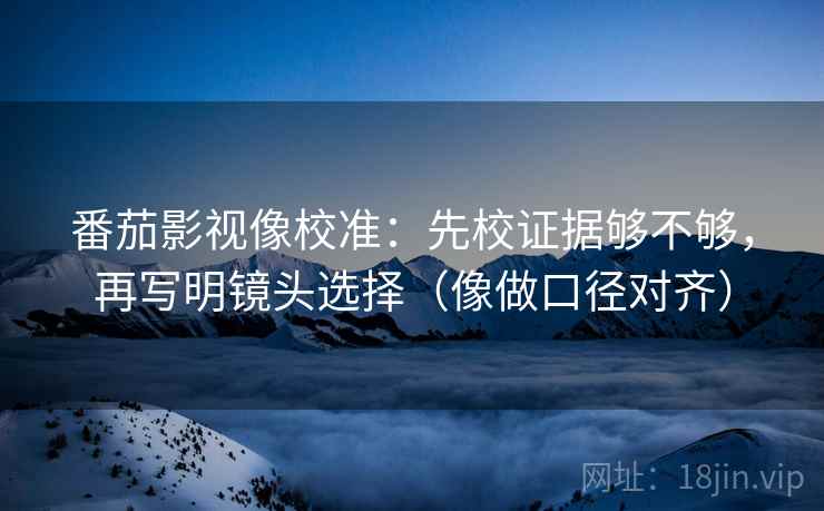 番茄影视像校准：先校证据够不够，再写明镜头选择（像做口径对齐）
